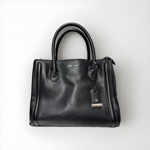 Women's Nine West Black Satchel Hand Bag Purse GUC